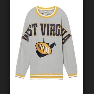 NWOT PINK WVU Varsity Crew Sweatshirt